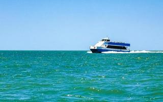 Holbox Quintana Roo Mexico 2022 Boat trip speed boat ferry from Chiquila to Holbox Mexico. photo