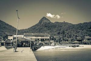 The big tropical island Ilha Grande Abraao beach Brazil. photo