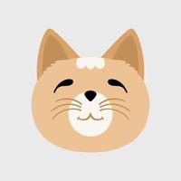 Cat head beige vector