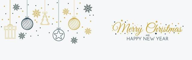 Merry Christmas and Happy New Year Banner vector