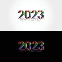 Trendy colorful happy new year 2023 vector