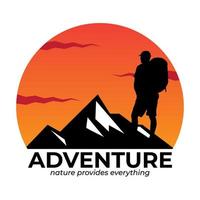 adventure in the mountain vector