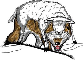 zorro ovejas vector ilustración gráfica