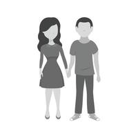 Holding hands Flat Greyscale Icon vector