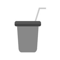 Juice Cup Flat Greyscale Icon vector