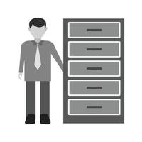 Storage Manager Flat Greyscale Icon vector