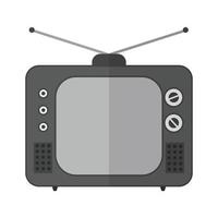 TV Set Flat Greyscale Icon vector