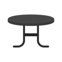 icono de escala de grises plana de mesa de café vector