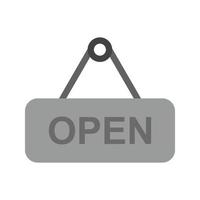 Open Tag Flat Greyscale Icon vector