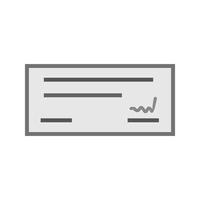 Cheque Flat Greyscale Icon vector