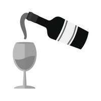 Pour Wine Flat Greyscale Icon vector