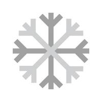 icono de copo de nieve plano en escala de grises vector