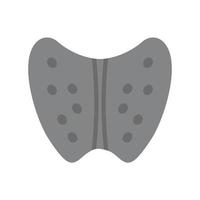 icono de tiroides plana en escala de grises vector