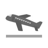 icono de vuelo plano en escala de grises vector