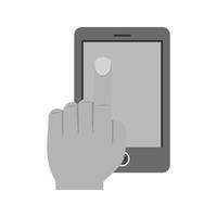 Using Cell Phone Flat Greyscale Icon vector