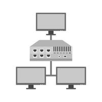 Networking Switch Flat Greyscale Icon