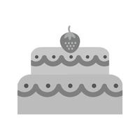 Two layered cake Flat Greyscale Icon vector
