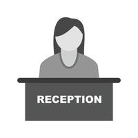 Reception Flat Greyscale Icon vector