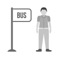 Bus Stop Flat Greyscale Icon vector