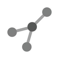 estructura molecular i icono plano en escala de grises vector