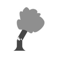 árbol cayendo plano icono en escala de grises vector