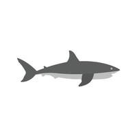 Shark Flat Greyscale Icon vector