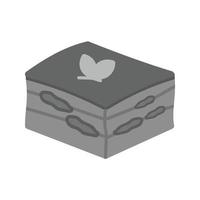 Tiramisu Flat Greyscale Icon vector