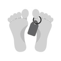 Dead Body Flat Greyscale Icon vector