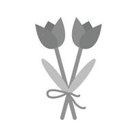 Bouquet Flat Greyscale Icon vector