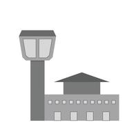 Airport Building Flat Greyscale Icon vector