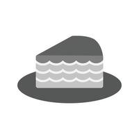 Slice of Cake Flat Greyscale Icon vector