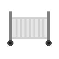 Baby Cot Flat Greyscale Icon vector