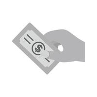 Holding Money Flat Greyscale Icon vector