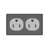 Electric Plugs Flat Greyscale Icon vector