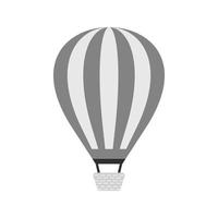 Hot Air Balloon Flat Greyscale Icon vector