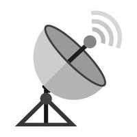 Satellite Dish Flat Greyscale Icon vector