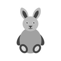 Bunny Flat Greyscale Icon vector