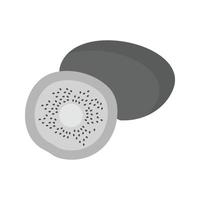 Kiwi Flat Greyscale Icon vector