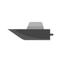 Speed Boat Flat Greyscale Icon vector