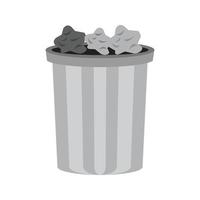 Garbage Flat Greyscale Icon vector