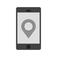 Locate on Mobile Flat Greyscale Icon vector