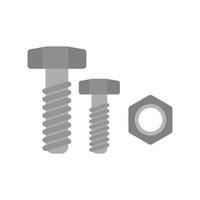 Tuerca y tornillo icono plano en escala de grises vector