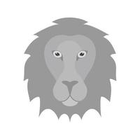 Lion Face Flat Greyscale Icon vector