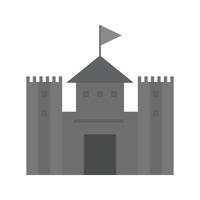 Castle Flat Greyscale Icon vector