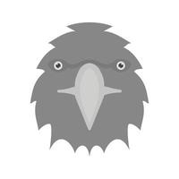 Eagle Face Flat Greyscale Icon vector