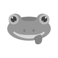 Frog Face Flat Greyscale Icon vector