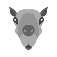 Camel Face Flat Greyscale Icon vector