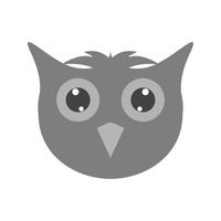 Owl Face Flat Greyscale Icon vector