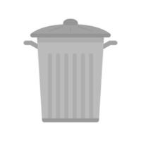 Garbage Bin Flat Greyscale Icon vector