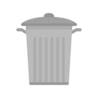 Garbage Bin Flat Greyscale Icon vector